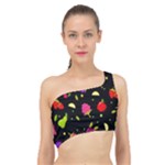 Vector Seamless Summer Fruits Pattern Colorful Cartoon Background Spliced Up Bikini Top 