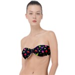 Vector Seamless Summer Fruits Pattern Colorful Cartoon Background Classic Bandeau Bikini Top 