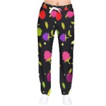 Vector Seamless Summer Fruits Pattern Colorful Cartoon Background Women velvet Drawstring Pants