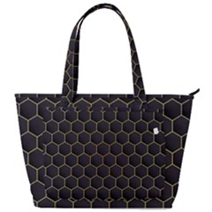 Hexagon Black Background Back Pocket Shoulder Bag  by Vaneshart
