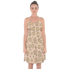 Leopard Print Ruffle Detail Chiffon Dress by Sobalvarro
