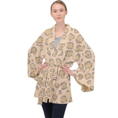 Leopard Print Long Sleeve Velvet Kimono  by Sobalvarro