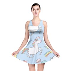 Unicorn Seamless Pattern Background Vector Reversible Skater Dress