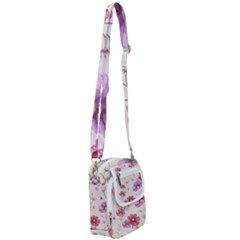 Vector Hand Drawn Cosmos Flower Pattern Shoulder Strap Belt Bag by Sobalvarro