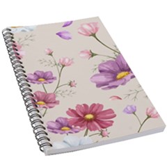 Vector Hand Drawn Cosmos Flower Pattern 5 5  X 8 5  Notebook by Sobalvarro