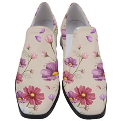 Vector Hand Drawn Cosmos Flower Pattern Women Slip On Heel Loafers by Sobalvarro