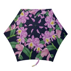 Vector Hand Drawn Orchid Flower Pattern Mini Folding Umbrellas by Sobalvarro