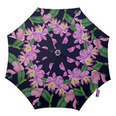 Vector Hand Drawn Orchid Flower Pattern Hook Handle Umbrellas (medium) by Sobalvarro