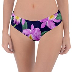 Vector Hand Drawn Orchid Flower Pattern Reversible Classic Bikini Bottoms by Sobalvarro