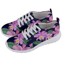 Vector Hand Drawn Orchid Flower Pattern Men s Lightweight Sports Shoes by Sobalvarro