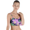 Vector Hand Drawn Orchid Flower Pattern Layered Top Bikini Top  View1