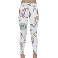 Cute Unicorns With Magical Elements Vector Classic Yoga Leggings by Sobalvarro