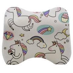 Cute Unicorns With Magical Elements Vector Velour Head Support Cushion by Sobalvarro