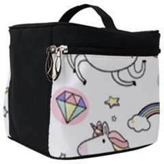 Cute Unicorns With Magical Elements Vector Make Up Travel Bag (big) by Sobalvarro