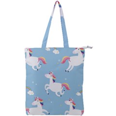 Unicorn Seamless Pattern Background Vector (2) Double Zip Up Tote Bag by Sobalvarro