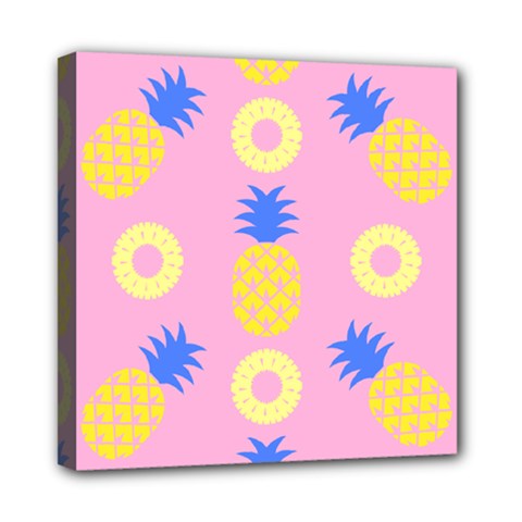 Pop Art Pineapple Seamless Pattern Vector Mini Canvas 8  X 8  (stretched) by Sobalvarro