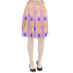 Pop Art Pineapple Seamless Pattern Vector Pleated Skirt by Sobalvarro