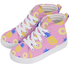 Pop Art Pineapple Seamless Pattern Vector Kids  Hi-top Skate Sneakers by Sobalvarro