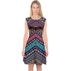 Ethnic  Capsleeve Midi Dress by Sobalvarro