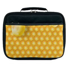 Abstract Honeycomb Background With Realistic Transparent Honey Drop Lunch Bag by Vaneshart