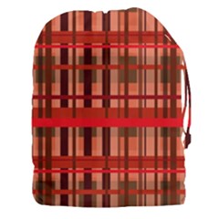 Fall Plaid Drawstring Pouch (3xl) by bloomingvinedesign