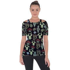 Cute Africa Seamless Pattern Shoulder Cut Out Short Sleeve Top by Vaneshart