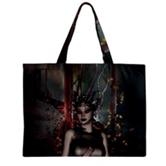 Awesome Fantasy Women With Helmet Zipper Mini Tote Bag by FantasyWorld7