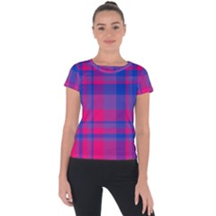 Bisexual Plaid Short Sleeve Sports Top  by NanaLeonti