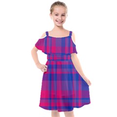 Bisexual Plaid Kids  Cut Out Shoulders Chiffon Dress by NanaLeonti