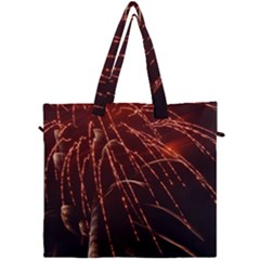 Fireworks Red Orange Yellow Canvas Travel Bag by Bajindul