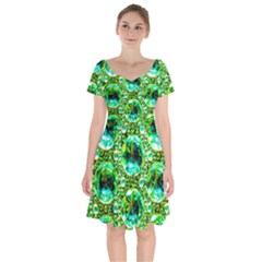 Cut Glass Beads Short Sleeve Bardot Dress by essentialimage