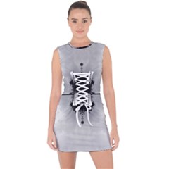 Cloud Island With A Horizon So Clear Lace Up Front Bodycon Dress by pepitasart