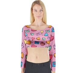 Candy Pattern Long Sleeve Crop Top by Sobalvarro