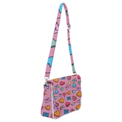 Candy Pattern Shoulder Bag With Back Zipper by Sobalvarro