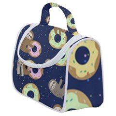 Cute Sloth With Sweet Doughnuts Satchel Handbag by Sobalvarro