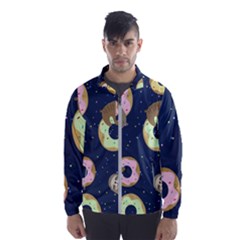 Cute Sloth With Sweet Doughnuts Men s Windbreaker by Sobalvarro