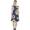 Cute Sloth With Sweet Doughnuts Capsleeve Midi Dress View2