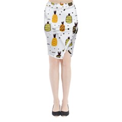 Pineapples Midi Wrap Pencil Skirt by Sobalvarro