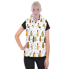 Pineapples Women s Button Up Vest by Sobalvarro