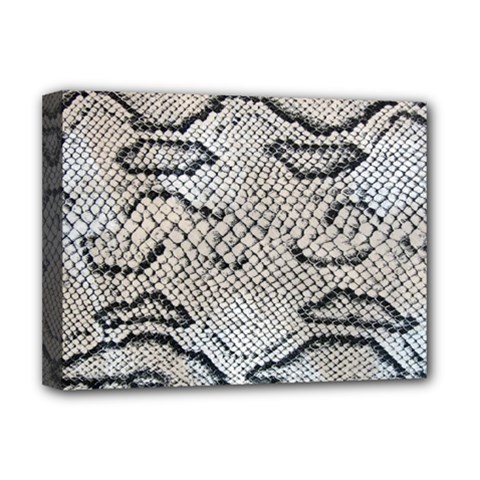Snake Leather Deluxe Canvas 16  X 12  (stretched)  by skindeep