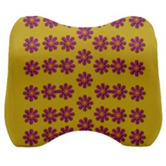 Fantasy Fauna Floral In Sweet Yellow Velour Head Support Cushion by pepitasart