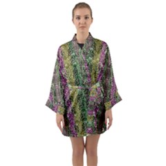 Leaves Contemplative In Pearls Free From Disturbance Long Sleeve Satin Kimono by pepitasart