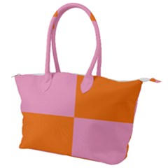 Mod Pink And Orange Squares Canvas Shoulder Bag by snowwhitegirl