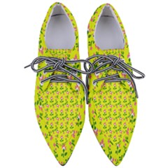 Carnation Pattern Yellow Women s Pointed Oxford Shoes by snowwhitegirl