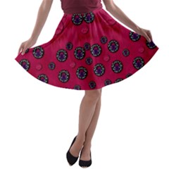 The Dark Moon Fell In Love With The Blood Moon Decorative A-line Skater Skirt by pepitasart