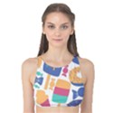 Icecream Pattern Pastel Sumer Tank Bikini Top View1