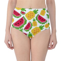 Watermelon Pattern Se Fruit Summer Classic High-waist Bikini Bottoms by Vaneshart