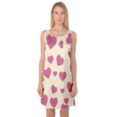 Flat Love Symbol Pattern Sleeveless Satin Nightdress by Vaneshart