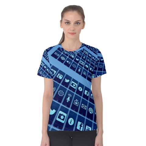 Apps Social Media Networks Internet Women s Cotton Tee by Vaneshart