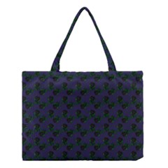 Black Rose Blue Medium Tote Bag by snowwhitegirl